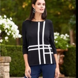 Ming wang modern stripe tunic